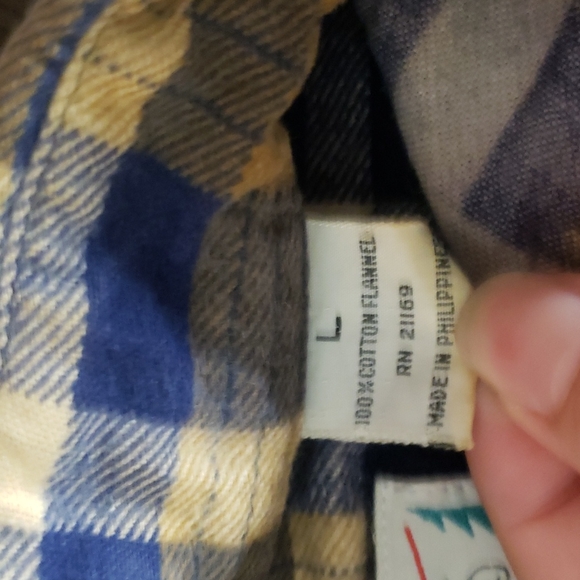 Pine Trail Vintage 1960s 1970s Brown Blue White Flannel Shirt Large - Picture 6 of 6